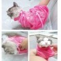 Borsa per toelettatura per gatti borsa a rete per doccia borsa per ritenuta per gatti antigraffio multifunzionale e traspirante 