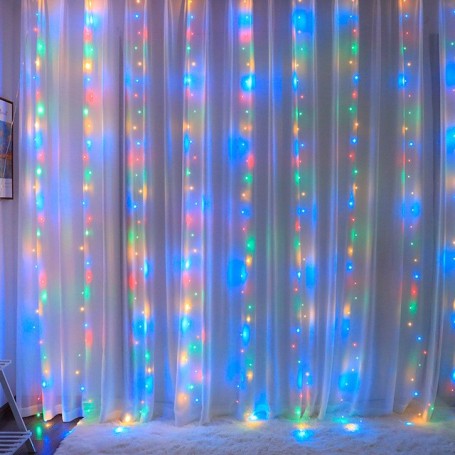 RGB Curtain LED String Lights decorazione natalizia telecomando Holiday Wedding Fairy Garland Lights per camera da letto Outdoor